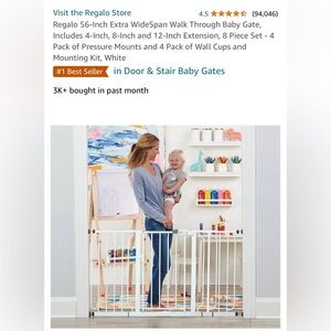 Extra wide baby gate